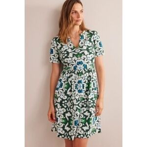 Boden Easy Notch Neck Cotton Jersey Pocket Dress Size 10 Regular